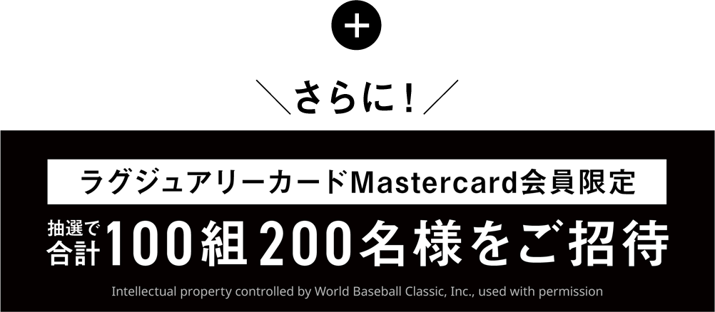 さらに！ラグジュアリーカード Mastercard 会員限定 抽選で合計100組200名様をご招待